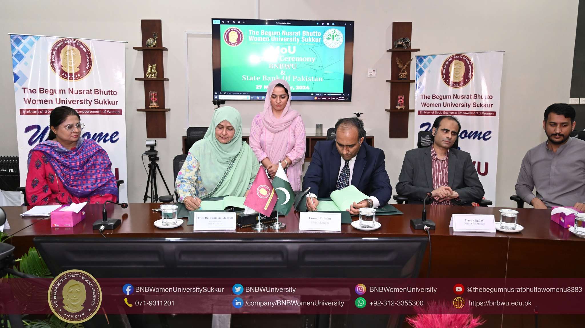 An MoU Between BNBWU Sukkur and State Bank of Pakistan