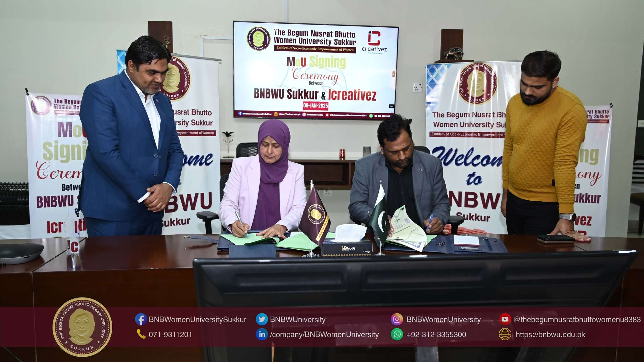An MoU Between BNBWU Sukkur and Icreativez Technologies