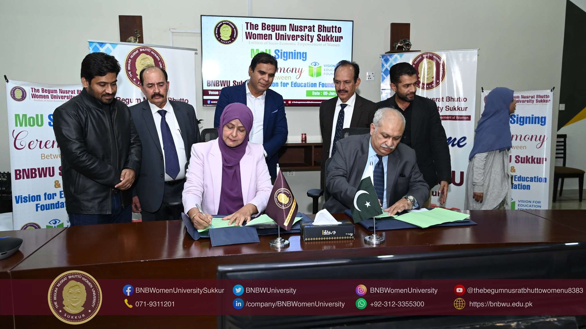 An MoU Between BNBWU Sukkur and Vision for Education